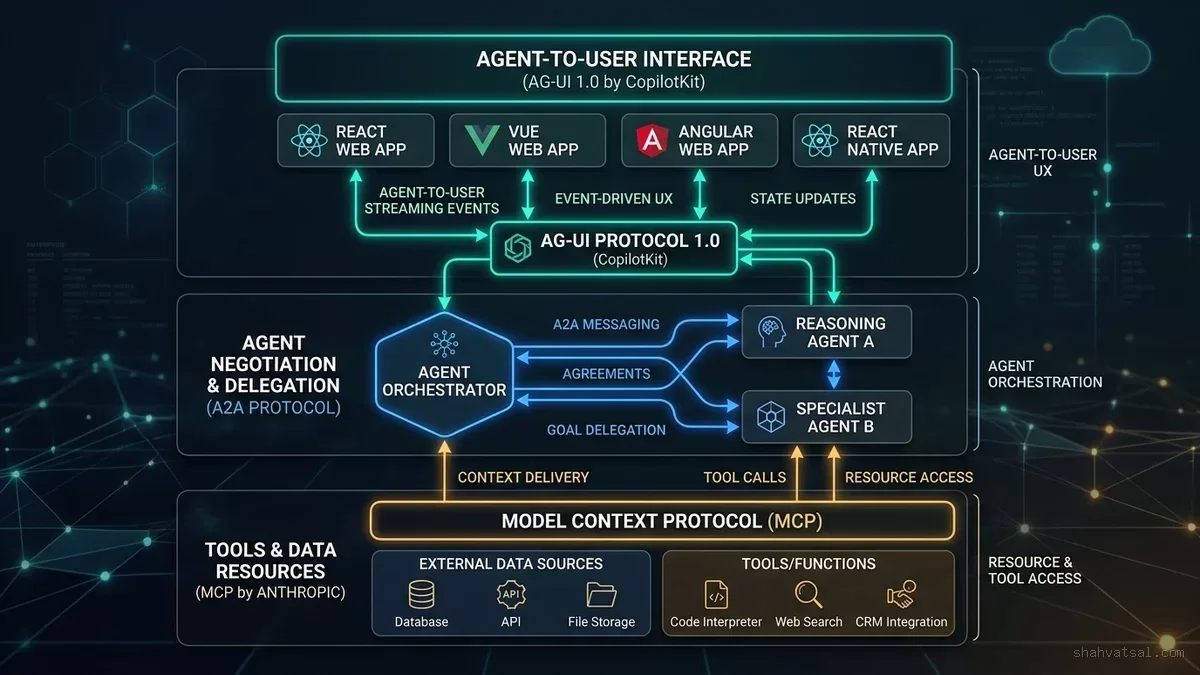 MCP vs A2A vs AG-UI Protocol Triad