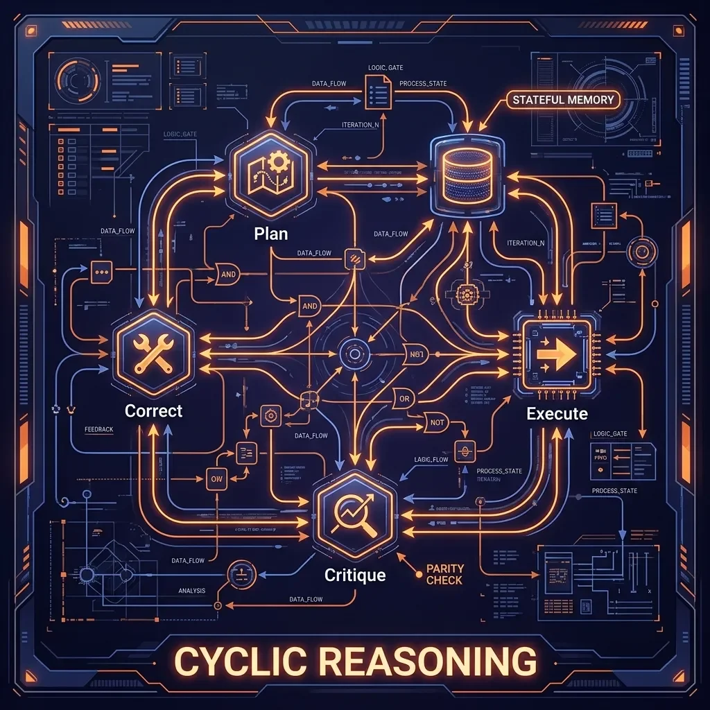 Strategic visual evidence managed by logic. Sovereign Intelligence: Blueprint Cyclic Reasoning Graph.Webp