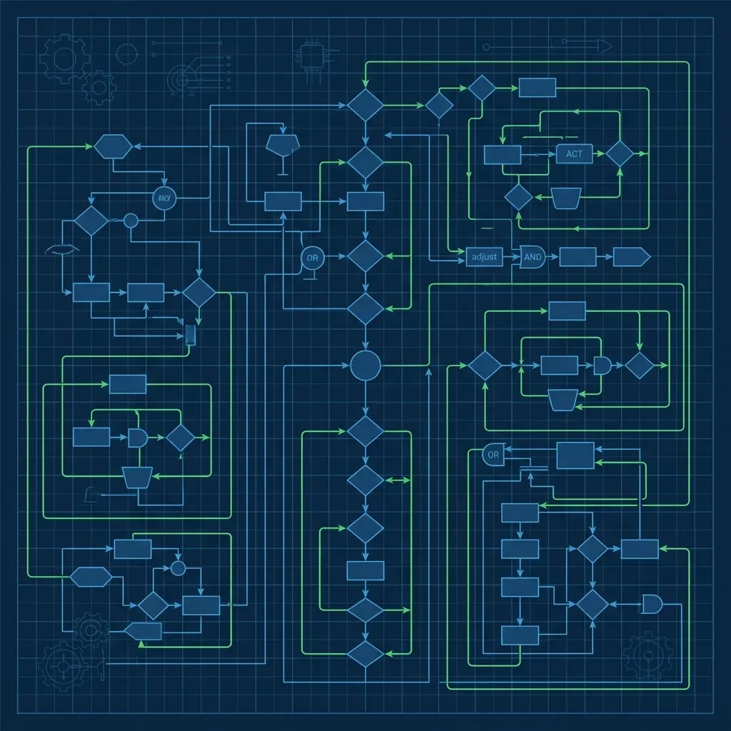 Strategic visual evidence managed by logic. Sovereign Intelligence: Flowchart Control Flow Logic.Webp