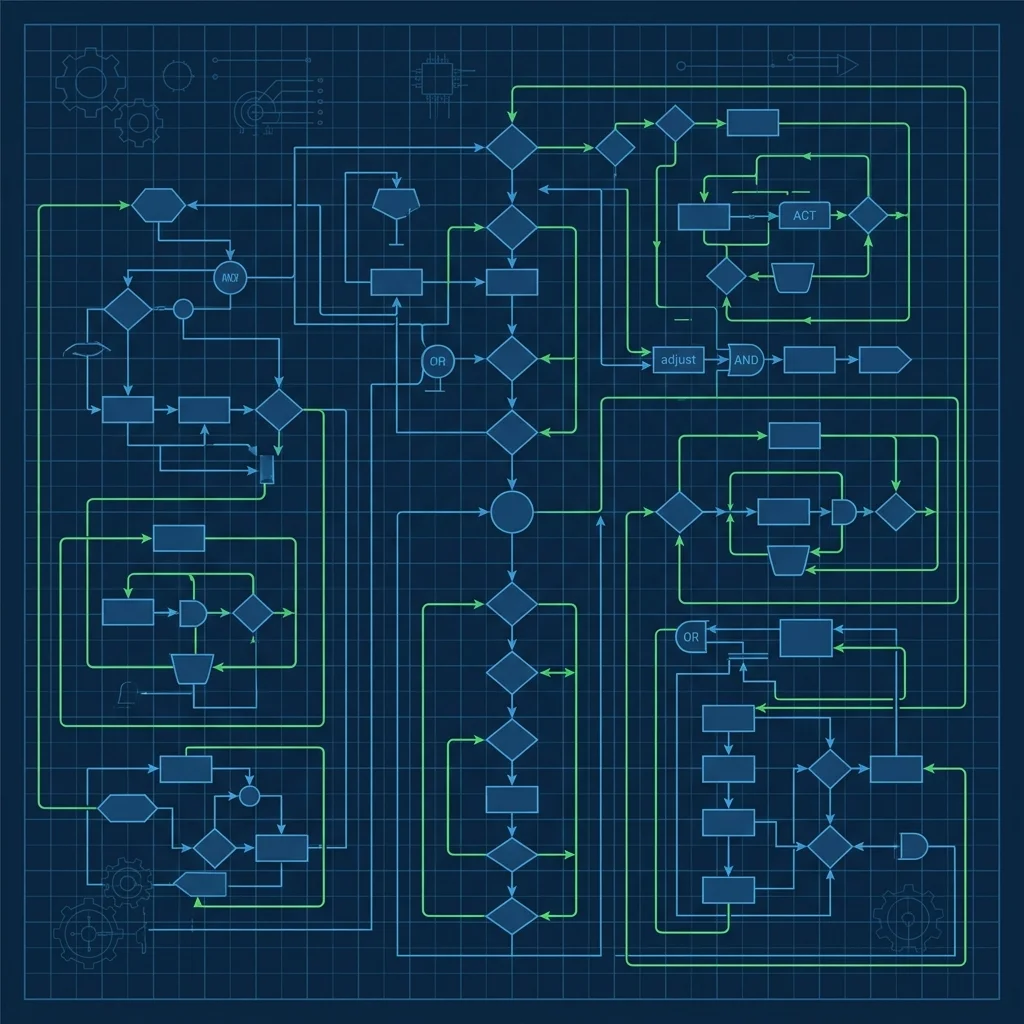 Strategic visual evidence managed by logic. Sovereign Intelligence: Flowchart Control Flow Logic