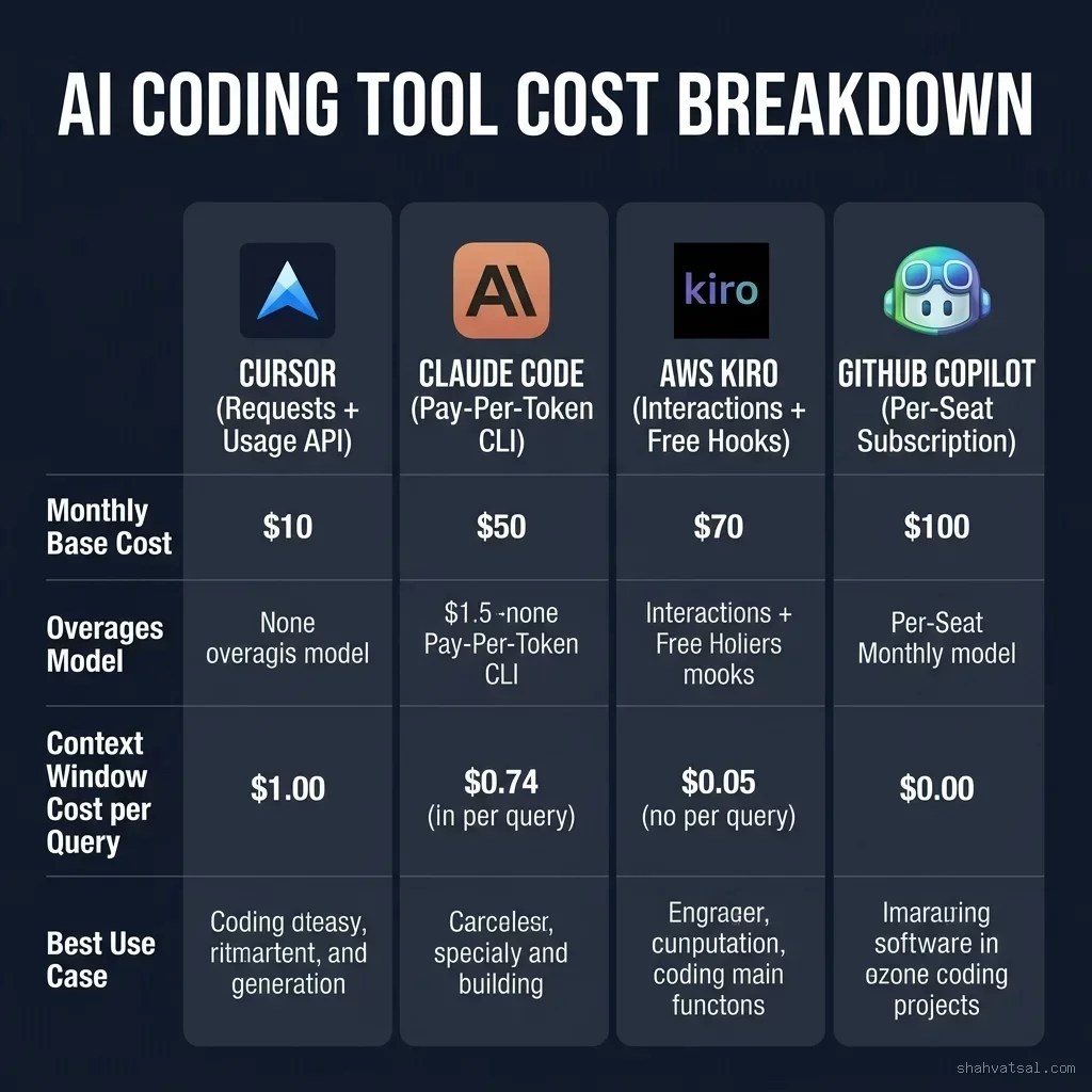 AI Coding Tools Pricing and Cost Breakdown Comparison Matrix