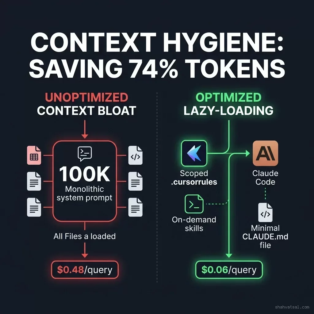 Context Hygiene Token Reduction Flowchart