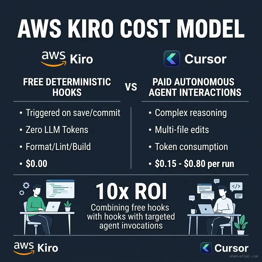 AWS Kiro Free Deterministic Hooks vs Paid Agent Cost Model