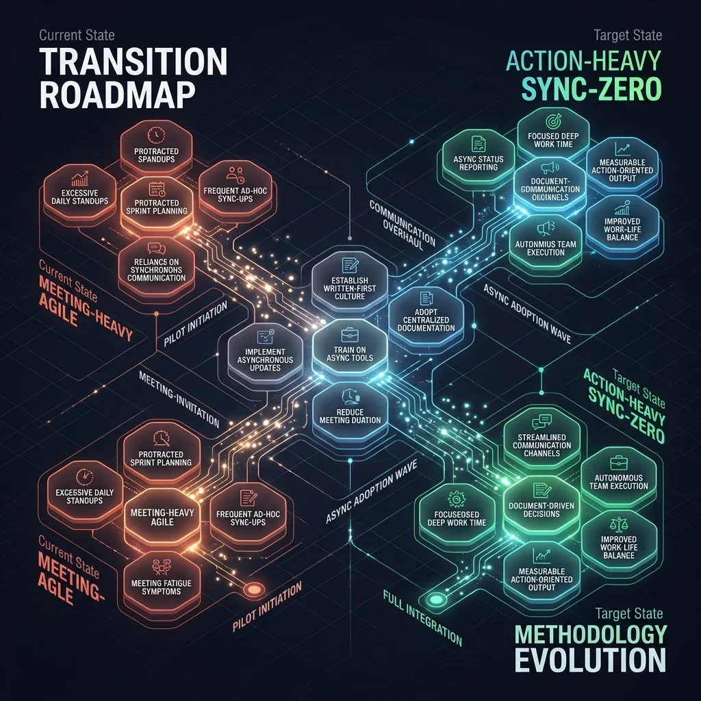 Sovereign Blueprint 5: Transition Roadmap from legacy Scrum to the Action-Heavy Sync-Zero Agile environment of 2030 Transition Roadmap