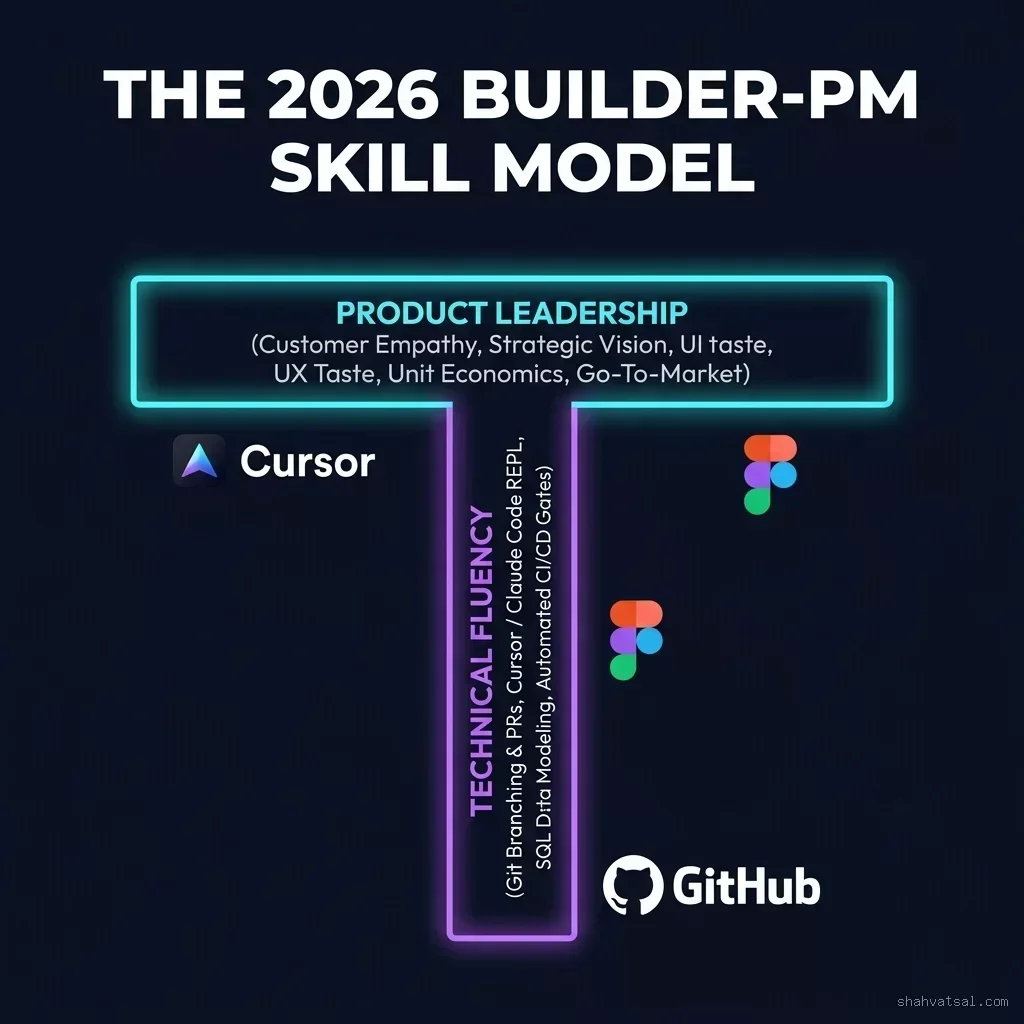 The 2026 Builder-PM T-Shaped Skill Model Infographic
