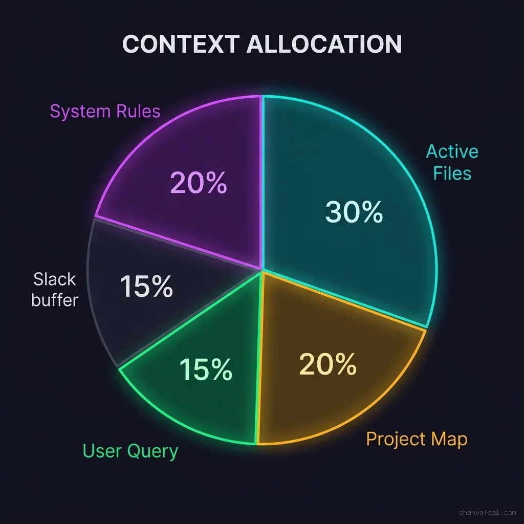 Context Allocation: Mapping token budgets inside LLM developer prompts Context Window Allocation Chart