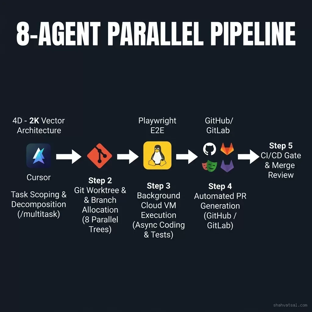 8-Agent Parallel Workflow Pipeline Diagram