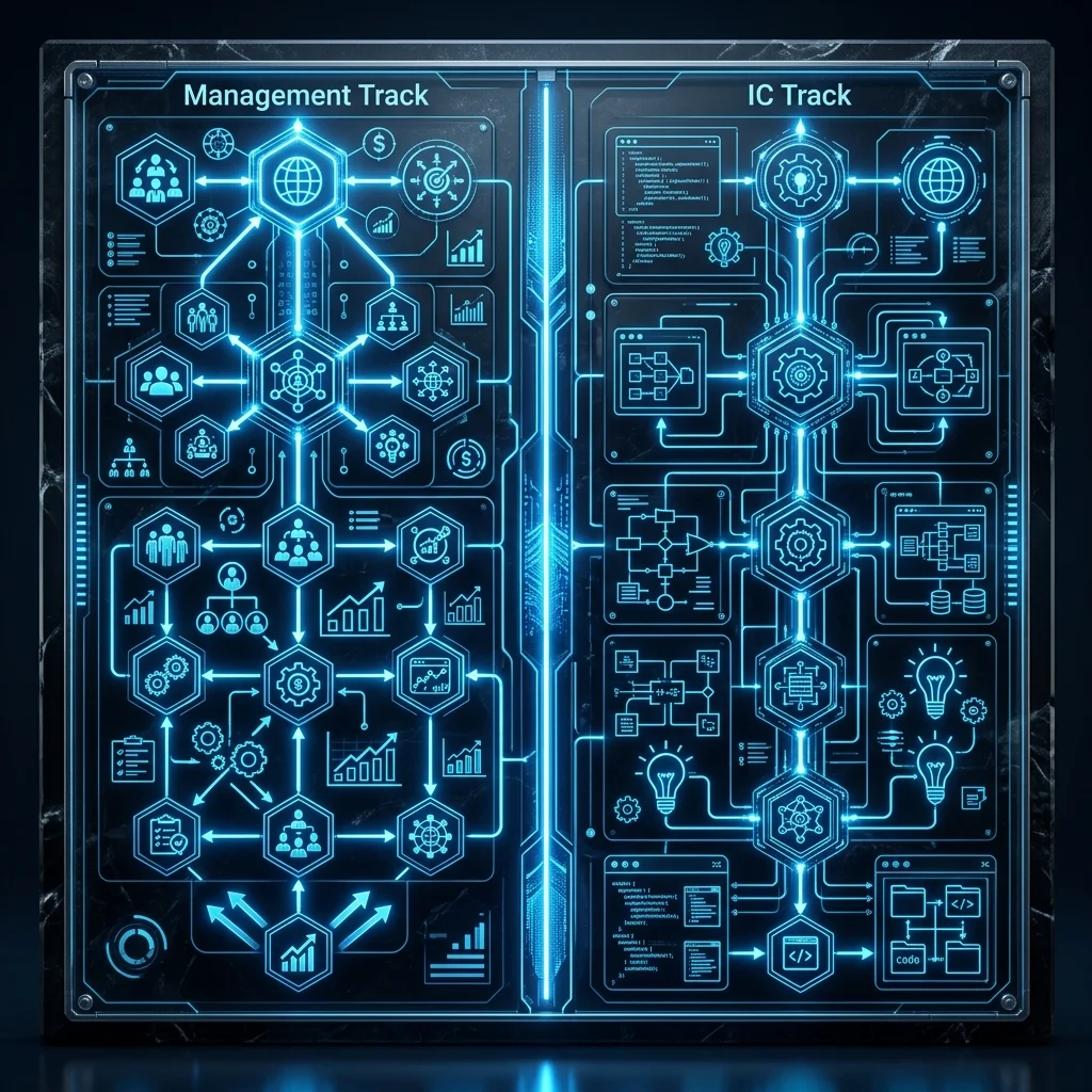 Engineering Leadership vs. Management --" 2D Matrix of Management vs. IC tracks in the agentic era