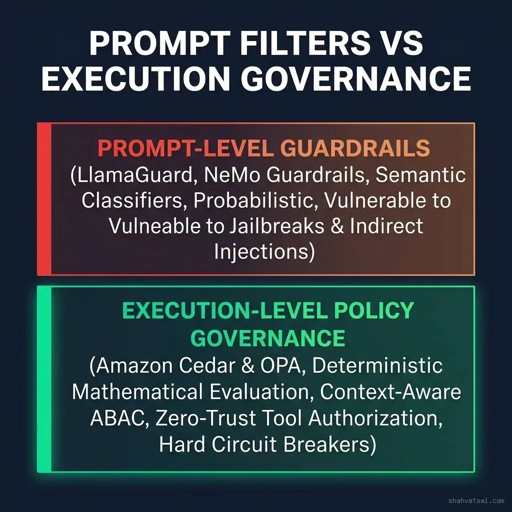 Prompt Filters vs Execution Governance Architecture