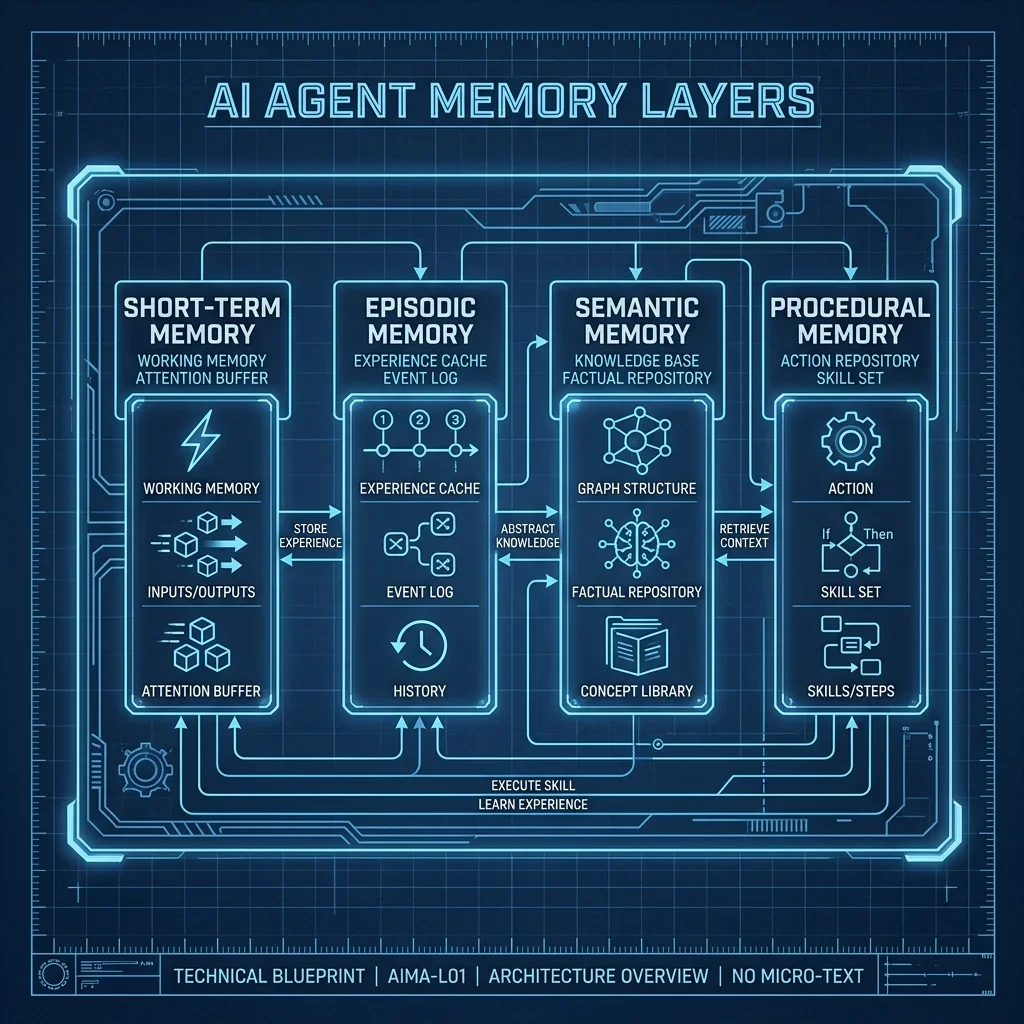 Institutional memory architecture: combine relational truth, semantic retrieval, and procedural prompts under one control plane. Institutional memory architecture 2026 — vector store, relational policy, and procedural control plane