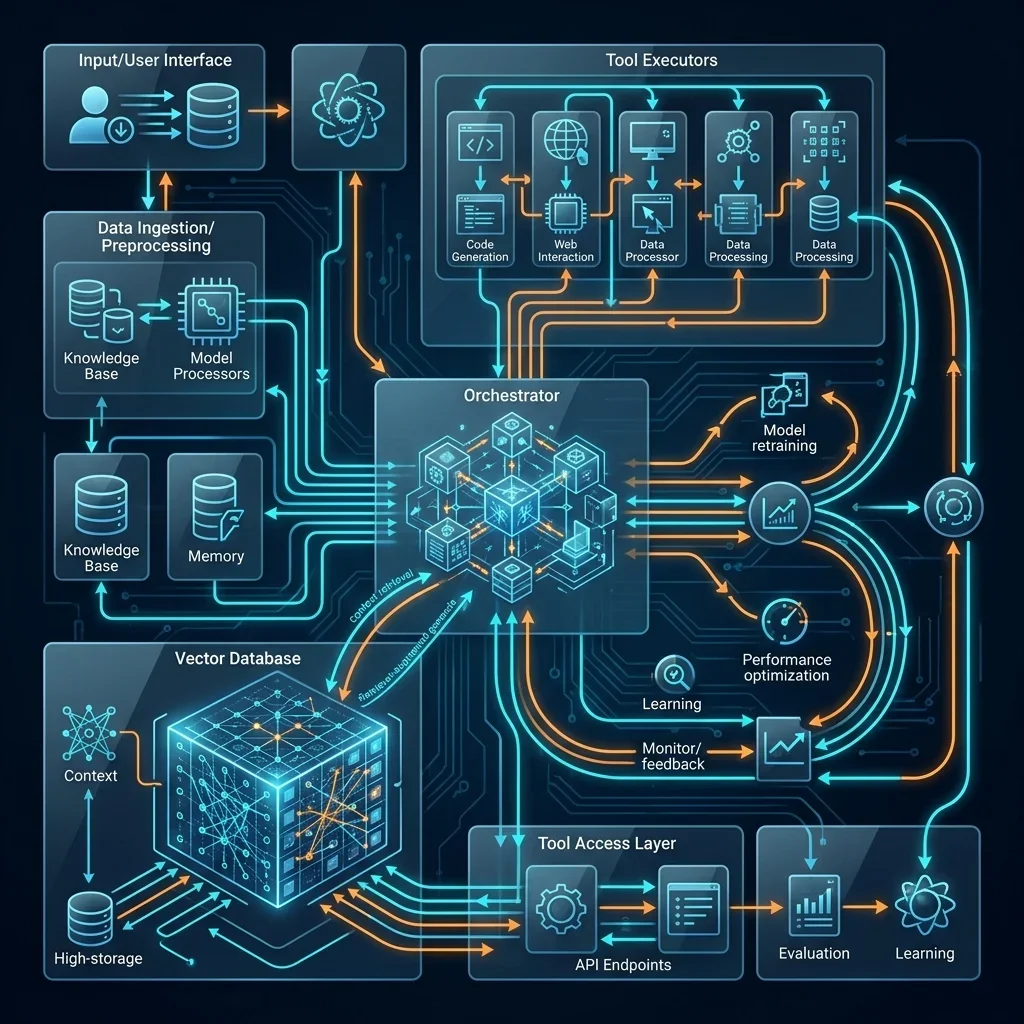 Knowledge-as-code pipeline: ingest, version, retrieve, execute, and audit—each stage with explicit ownership. Knowledge-as-code pipeline 2026 — blueprint from raw documents through prompts to governed actions