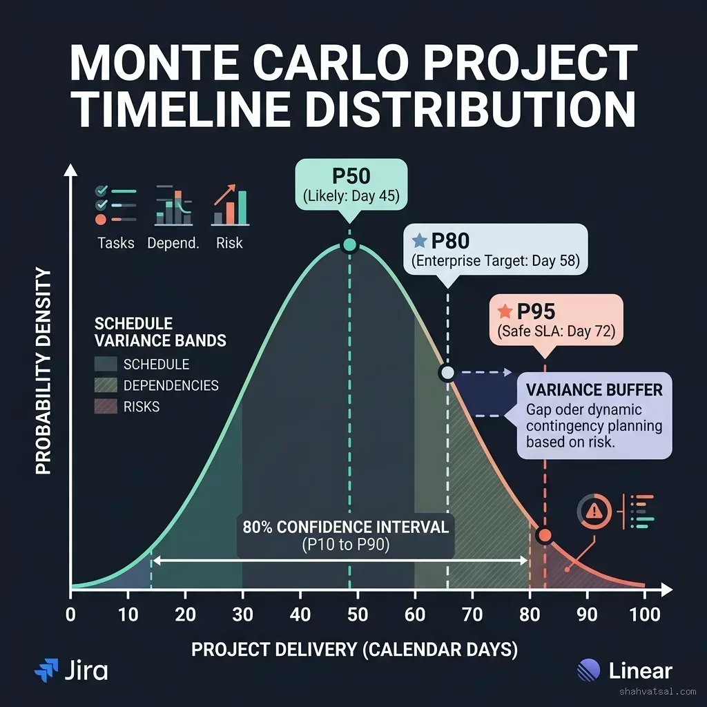 Monte Carlo Project Timeline Distribution Curve Infographic