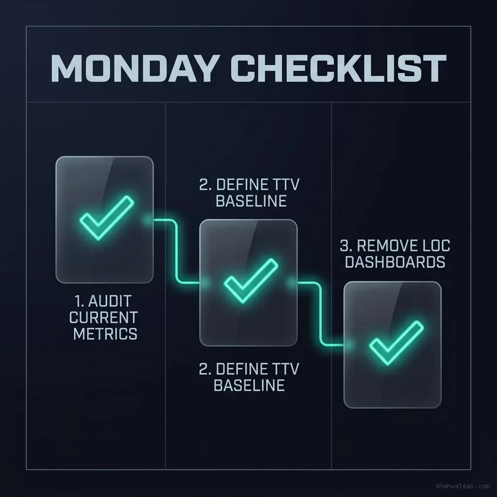 Monday Morning Checklist: 3 steps to deprecate LOC tracking and implement TTV-based performance measurement Monday Checklist