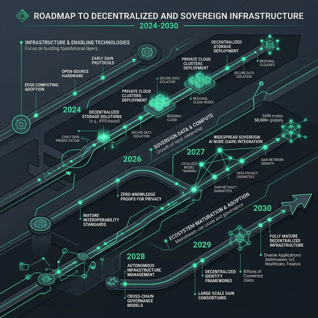 Strategic visual evidence managed by logic. Sovereign Intelligence: Infographic 2030 Infrastructure.Webp