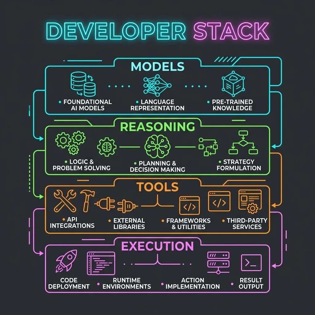 The Agentic Developer Stack Layers — Architecture — 2026