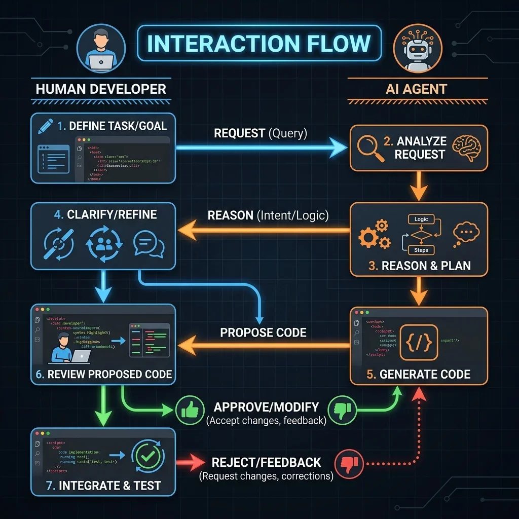 Human-Agent Interaction Flow — Editor States — 2026