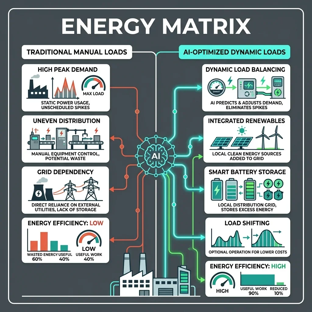 The comparison of energy efficiency profiles between manual and AI-optimized factories