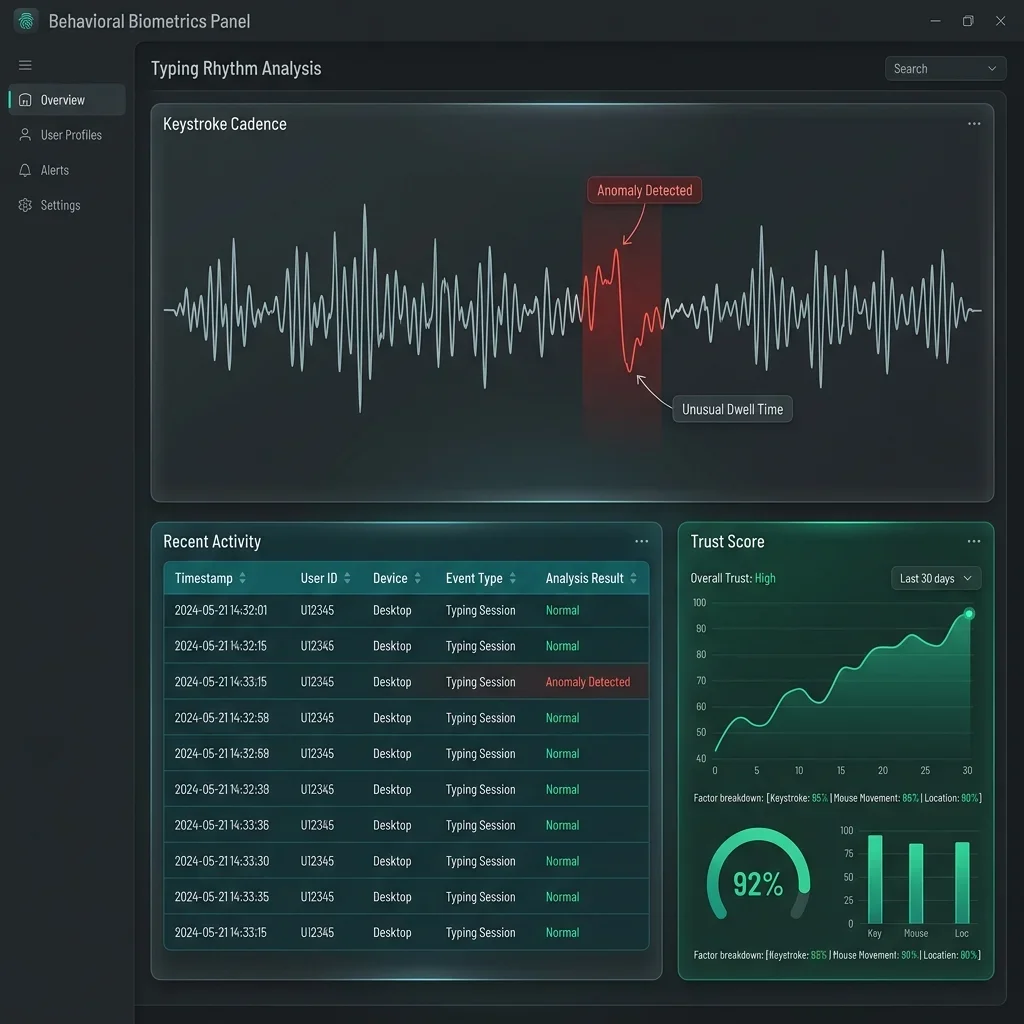 Keystroke dynamics anomaly alert triggering forensic verification. Anomaly Alert