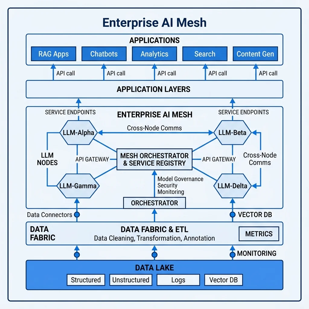 Enterprise AI Mesh Blueprint: Multi-Agent Production Topology