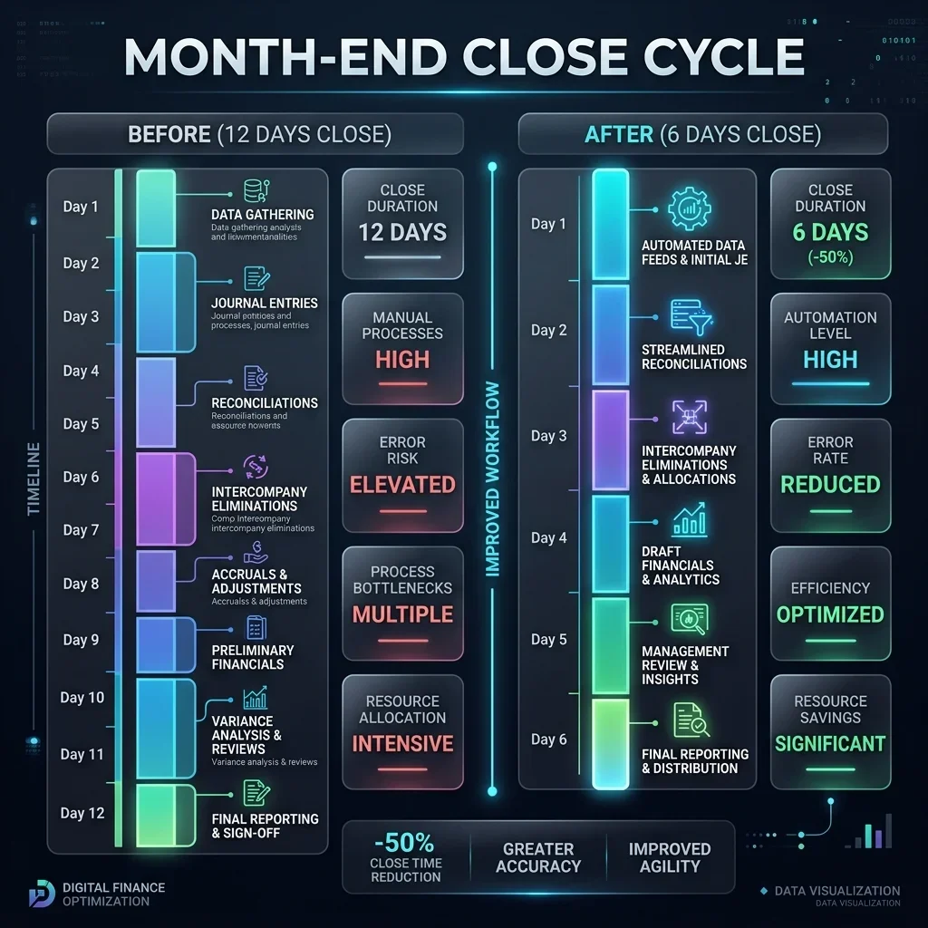 Month-End Close Timeline Comparison