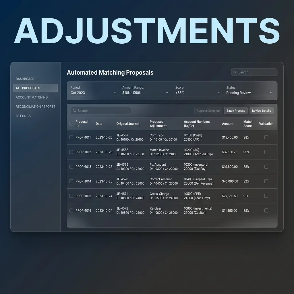 Journal Adjustments Screenshot