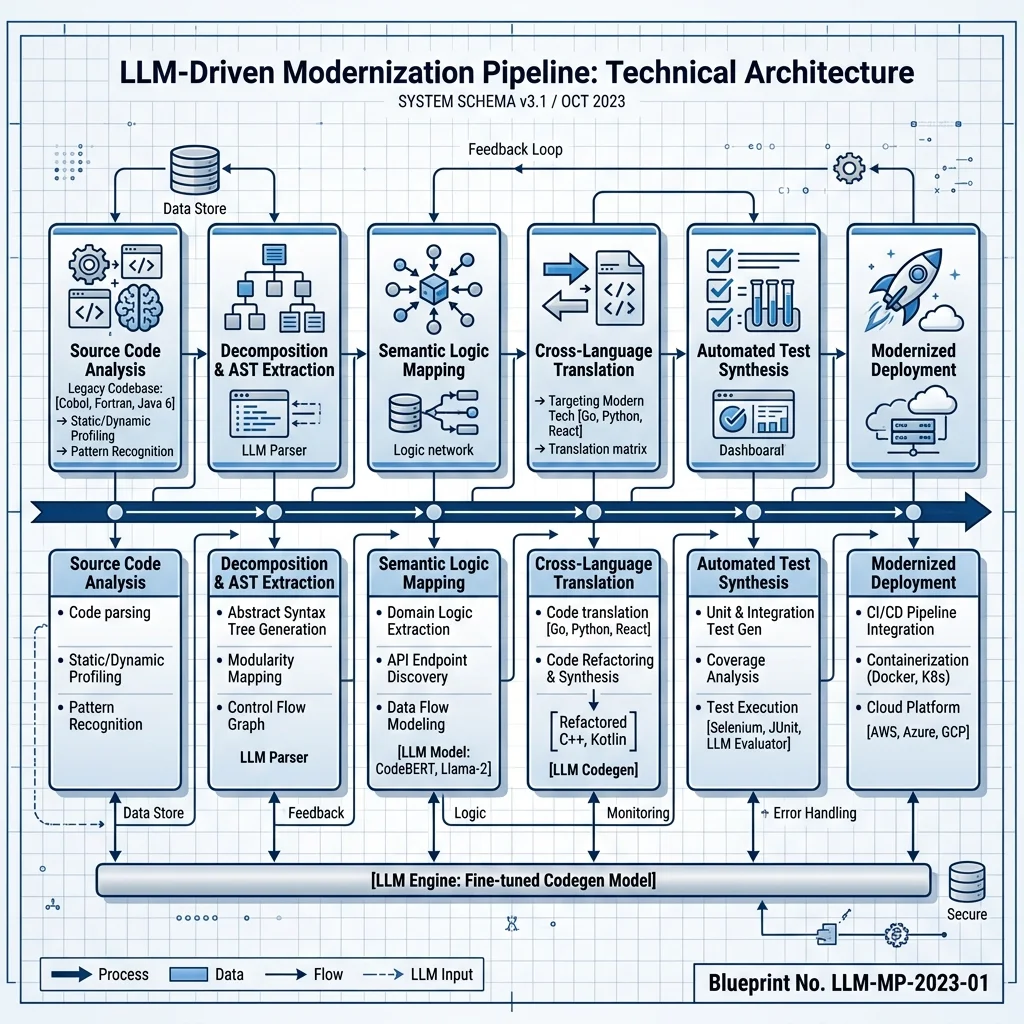 LLM-Driven Modernization Pipeline Blueprint