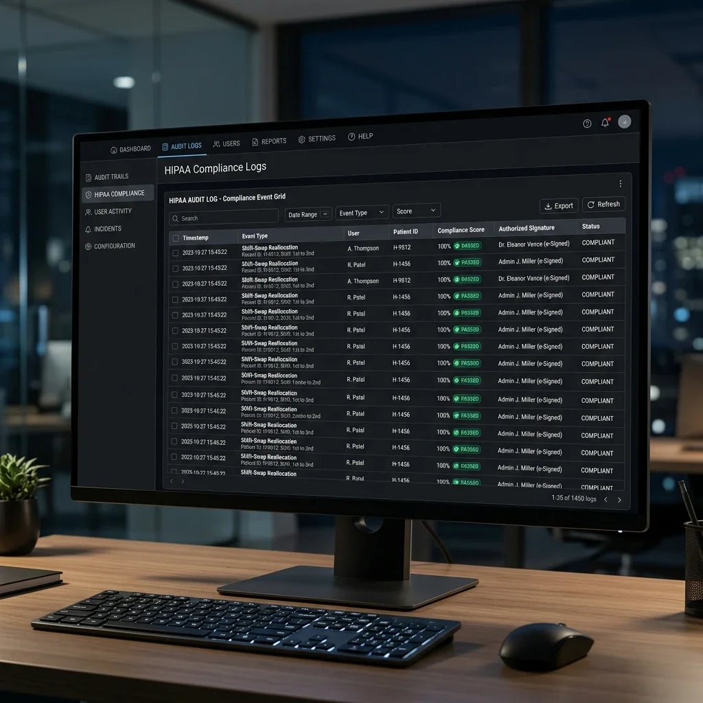 Compliance Audit Log Screenshot