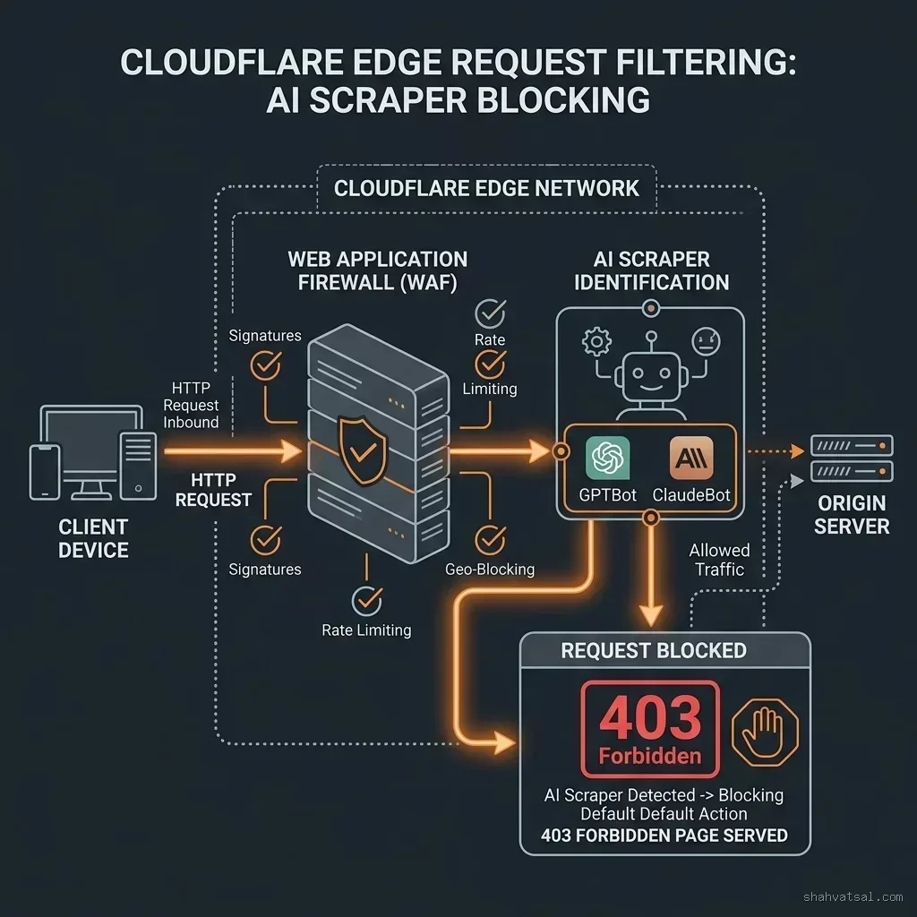 Cloudflare edge request blocking flow diagram