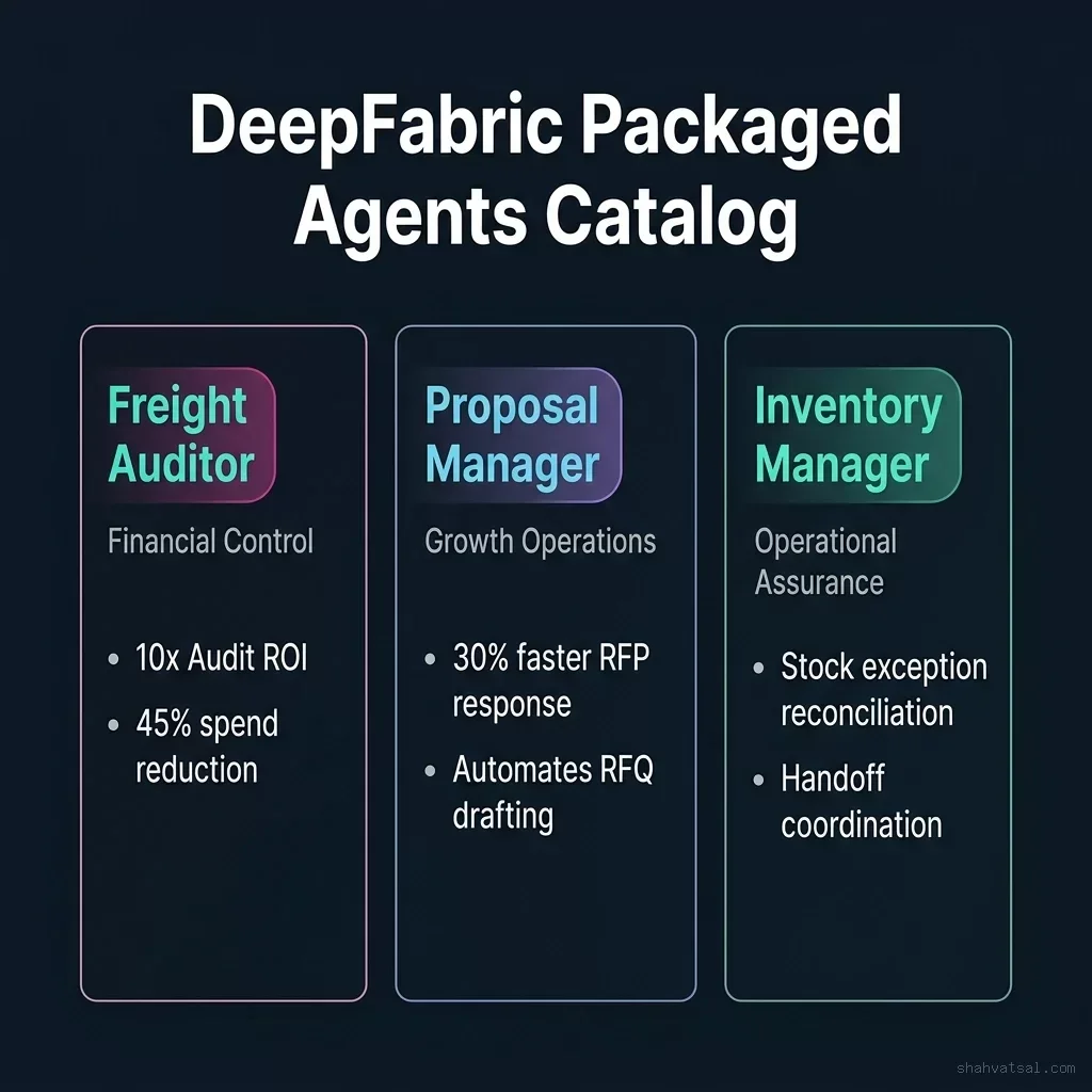 DeepFabric Packaged Agents Catalog - Freight Auditor, Proposal Manager, and Inventory Manager