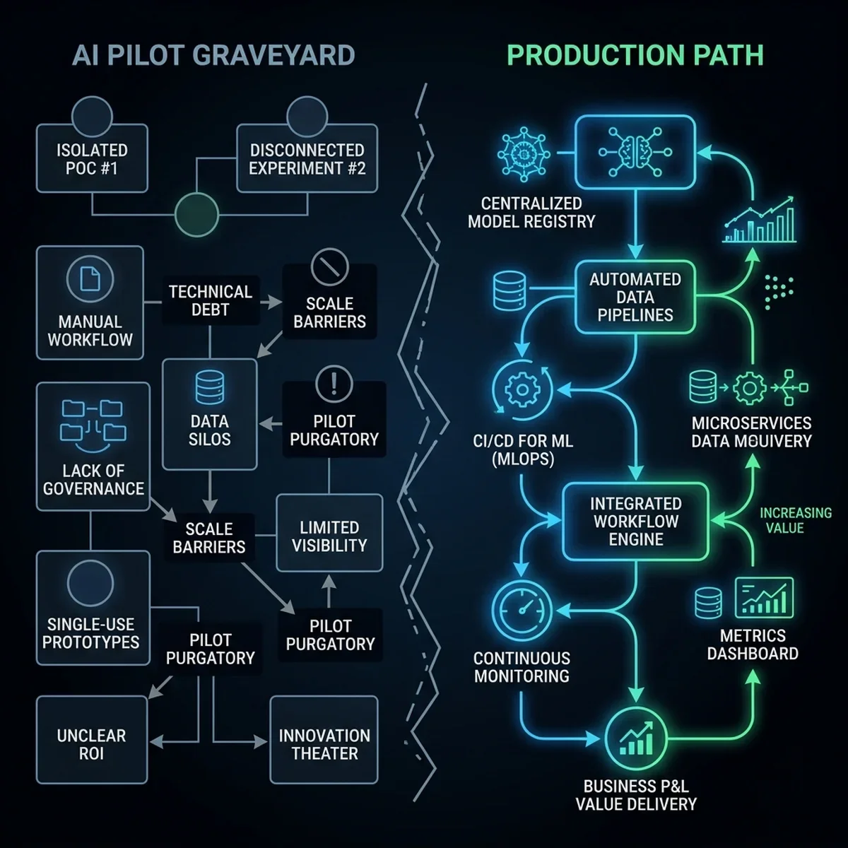 Transition Path: AI Pilot Graveyard to Production Path
