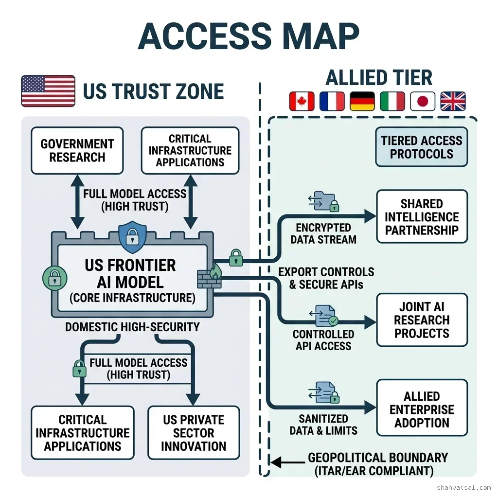 Access tier diplomacy map between US and Allies Access Map