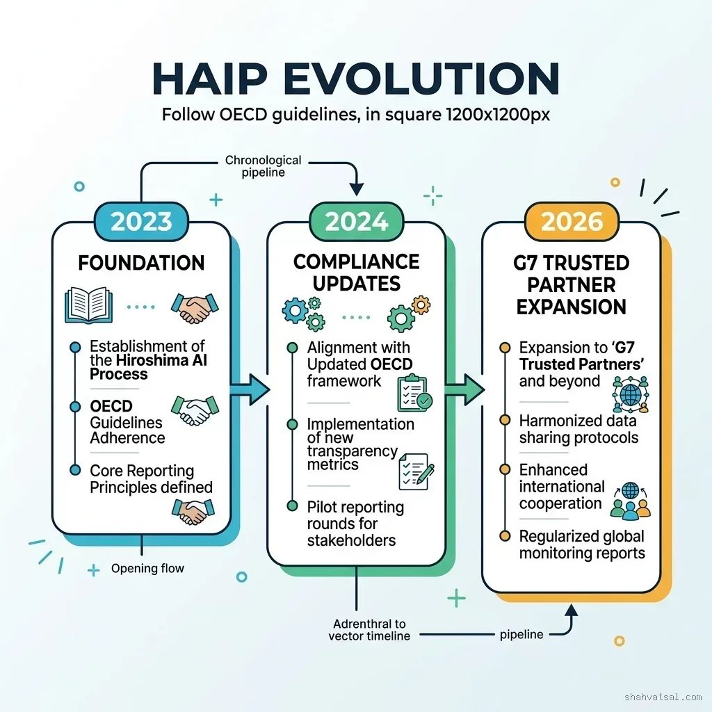 Evolution flowchart of the Hiroshima AI Process framework HAIP Evolution