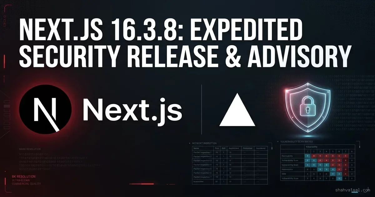 Next.js 16.3.8 Security Release: Vercel Patches Seven Flaws While Critical Vulnerability Remains Pending