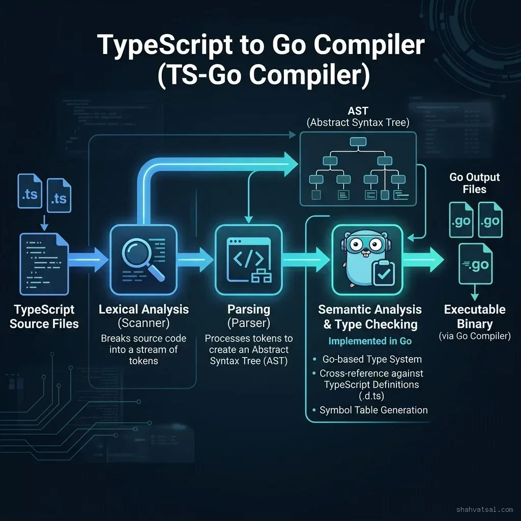 JS-to-Go compiler execution architecture flow