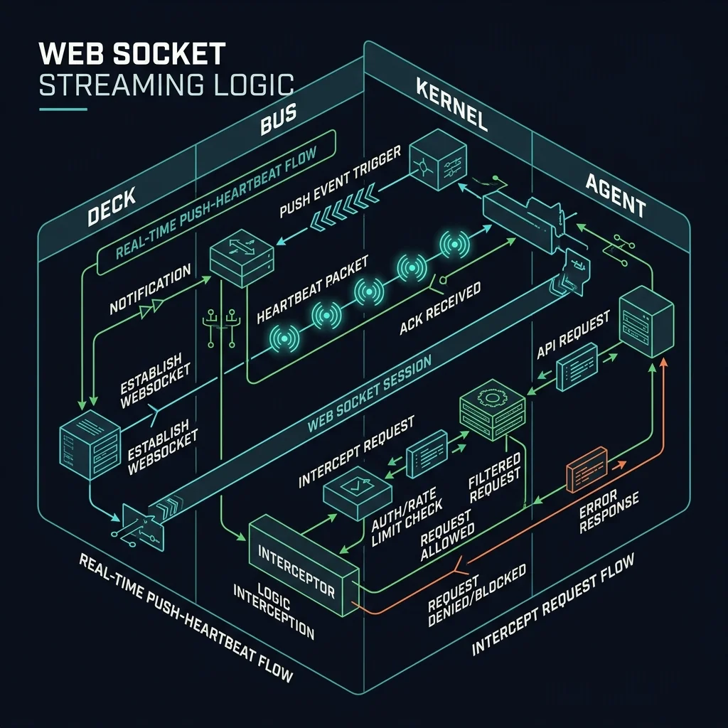WebSocket Streaming Logic — Isometric Sequence Blueprint