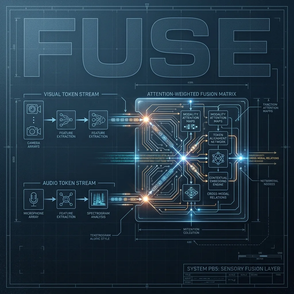 FUSE Engine — The intersection of light and sound in high-dimensional latent space. Cinematic 2D Blueprint: Sensory Fusion Layer
