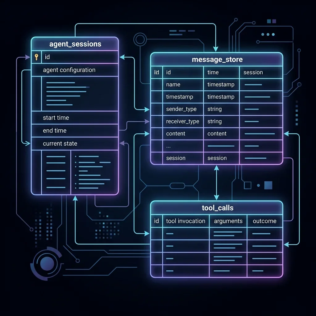 Agent State and Execution Memory Database Schema Map