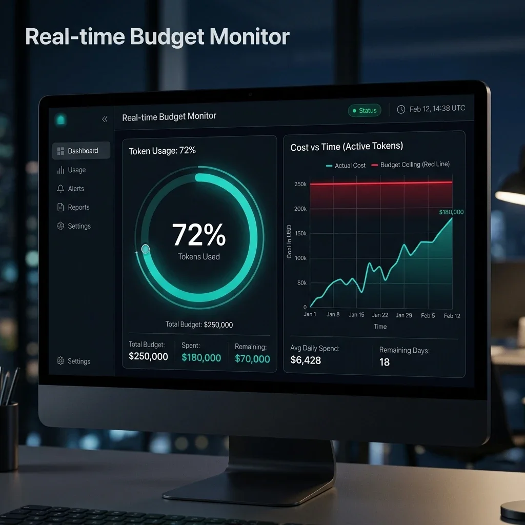 Operational Health: Budget & Token Monitor. Prevent 'Token Bleed' and runaway loops with automated system-level termination when resource ceilings are breached. Real-time Resource Monitor