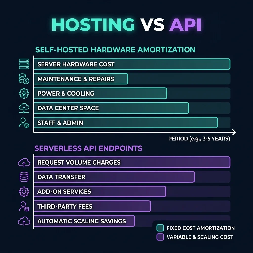 Self-Hosting vs API Cost Breakdown Graph